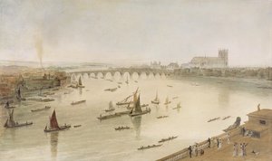 Westminster Bridge fra Somerset House, 1805 av William Daniell