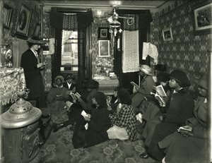 Evangelistic Committee, Mrs. Williams, 136 W. 99th Street, Miss Broad Teaches, 1916 av William Davis Hassler