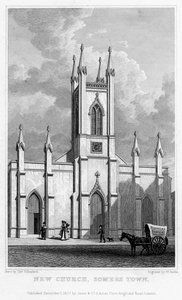 Ny kirke, Somers Town, Camden, London, 1827.