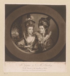 Portrett av Mary Gwyn og Catherine Bunbury Mrs. Gwynne og Mrs. Bunbury, / i karakterene til Merry Wives of Windsor (tittel på objekt)