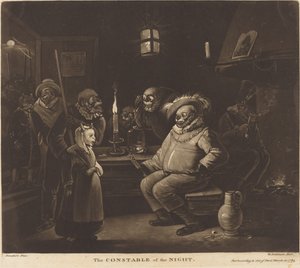 Nattens konstabel av William Dickinson after Egbert van Heemskerck