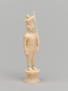 Hvit bonde, sjakkbrikke, India, 1820 ca