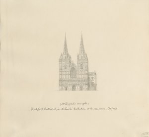 Lichfield Cathedral - West Front: pennetegning, nd [slutt på 1600-tallet] (tegning)