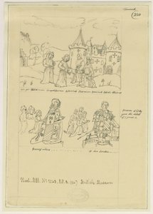 Tamworth Church - Vindusglass: sporing i blekk, og [? 1600-tallet] (tegning)