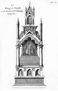Tomb of Little Saint Hugh of Lincoln, fra Anglia Judaica av De Blessiers Tovey, utgitt i Oxford, 1738