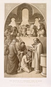 Dåpen til kong Ethelbert (ca. 552-616) av Kent av St. Augustine ved Canterbury i 597, fra 