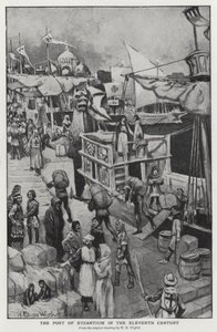 Havnen i Byzantium på det ellevte århundre (litho) av William Edward (after) Wigfull
