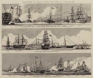 Skisser ved Naval Review på Spithead (gravering) av William Edward Atkins