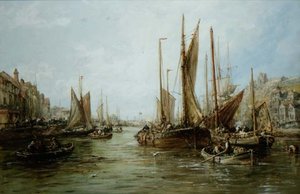 Kaikant med fiskebåter