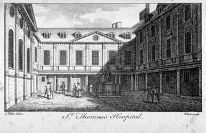 Midtretten til St Thomas's Hospital, Southwark, London, c1750. av William Elliot