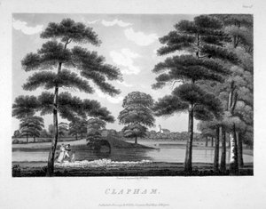 Utsikt over Clapham, London, 1792 av William Ellis