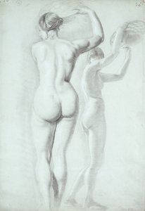 Figurstudier (blyant på papir) av William Etty
