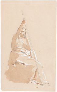 Sittende ung mann med stav av William Etty