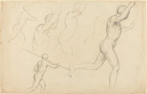 Studier av menn som løper av William Etty