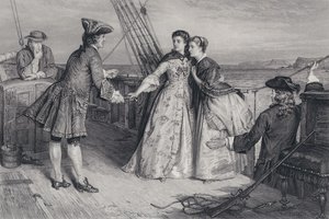 Illustrasjon for The Pirate av Sir Walter Scott (gravering)