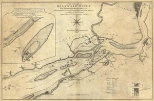 Løpet av Delaware River fra Philadelphia til Chester av William Faden