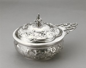 Porringer med omslag, ca. 1856 (sølv) av William Forbes