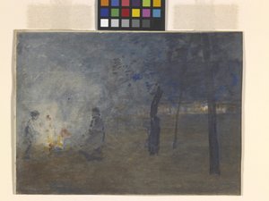 Brennende blader (akvarell på papir)