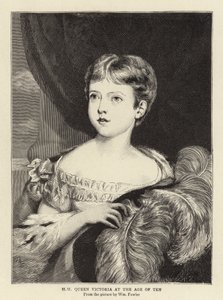 H M Dronning Victoria i en alder av ti av William Fowler