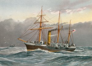 HMS Nymphe (riving) av William Frederick Mitchell