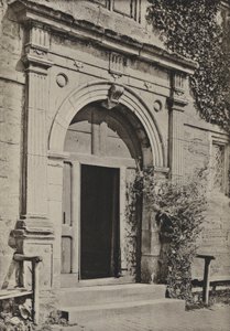 Doorway, Sackville College, East Grinstead (s/hvitt bilde) av William Galsworthy Davie