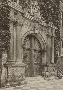 Doorway, The North Doorway, Hatfield House, Herts (s/hvitt-bilde) av William Galsworthy Davie