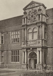 Doorway, The North Wing, Cobham Hall, Kent (s/hvitt bilde)