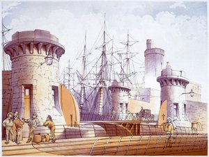 Sjømenn ved kaien, Liverpool, 1864 av William Gawin Herdman
