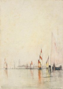Båter på lagunen, Venezia av William Gedney Bunce