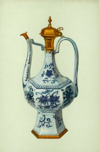 Ewer, periode med Wan Li, kinesisk, med Augsburg-fjellet (farge litho) av William Gibb