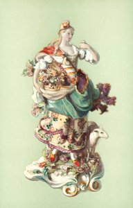 Figur av en gjeterinne, Chelsea (farge litho) av William Gibb