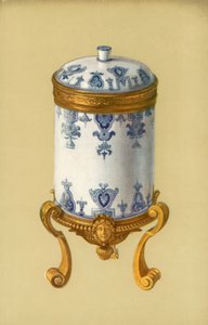 Toilette-pott, St Cloud, med Ormolu-feste (farge litho) av William Gibb