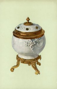 Vase, Fuchien porselen, med Louis XIV, sølvforgylt feste (farge litho) av William Gibb