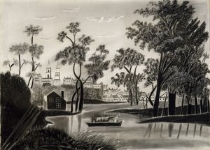 Pastoral scene, sannsynligvis 1825-1850 (grafitt på sandpapir) av William Guy after Wall