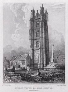 Dundry Tower, etc nær Bristol, Somersetshire (gravering) av William H. Bartlett