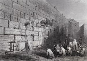 Jøder" Klagested, Jerusalem av William H. Bartlett