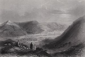 Mount Gerizim og Vale of Nablous, fra Mount Ebal (gravering)