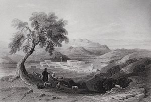 Nasaret, ser mot Esdraelon-sletten (gravering) av William H. Bartlett