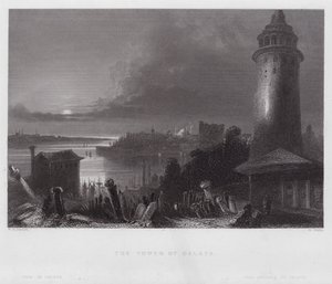 Tårnet i Galata (gravering) av William H. Bartlett