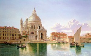 En utsikt over Santa Maria Della Salute, Venezia (olje på lerret) av William H. Burnett