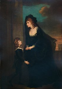 Fru Siddons og hennes sønn i Isabellas tragedie, 1784, 1935 av William Hamilton
