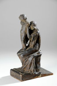 Maquette for figurene til en mor og et barn (plasticine)