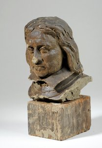 Portrett av Oliver Cromwell (voks og tre) (se også 440363) av William Hamo Thornycroft
