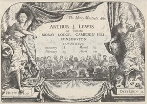 Moray Minstrels invitasjonskort av Arthur James Lewis, 1865. av William Harcourt Hooper
