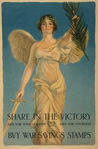 Del i seieren, kjøp frimerker for krigsbesparelser, plakat for første verdenskrig, 1918