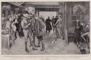 Venter på ordre for fronten, en avdeling av keiserlig Yeomanry i Norwich