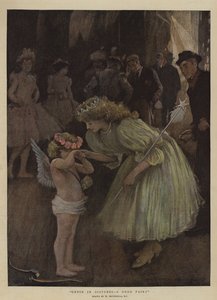 Amor i nød, en god fe (chromolitho) av William Hatherell