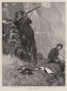 Dr. Nansen og Mr. Jackson skyter Loons på Cape Flora av William Hatherell