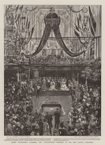 Dronning Wilhelminas tiltredelse, tronfølgeseremonien i den nye kirken, Amsterdam