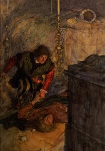 Romeo og Julie, Act V Scene 4 (akvarell på papir) av William Hatherell